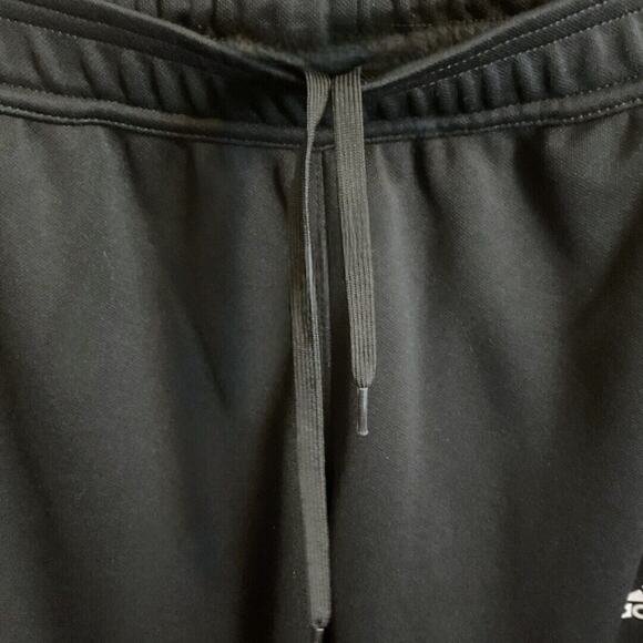Adidas Track Pants Men Size M Black Straight Leg Logo Drawstring Pockets Zip Leg - Picture 3 of 13